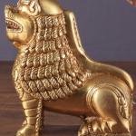 Brass Tibetan Snow Lion Showpiece - Symbol of Strength and Protection